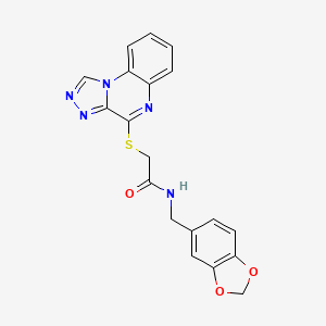 molecular formula C19H15N5O3S B2949081 N-[(2H-1,3-benzodioxol-5-yl)methyl]-2-{[1,2,4]triazolo[4,3-a]quinoxalin-4-ylsulfanyl}acetamide CAS No. 1189868-42-5