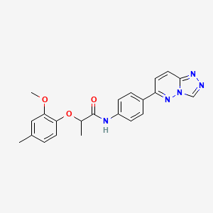 molecular formula C22H21N5O3 B2949086 2-(2-methoxy-4-methylphenoxy)-N-(4-{[1,2,4]triazolo[4,3-b]pyridazin-6-yl}phenyl)propanamide CAS No. 1207059-50-4