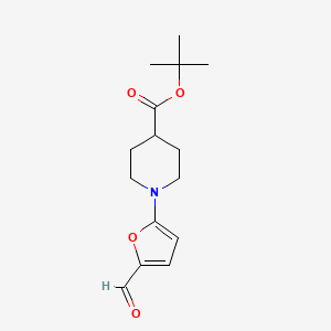 molecular formula C15H21NO4 B2949097 tert-Butyl 1-(5-formylfuran-2-yl)piperidine-4-carboxylate CAS No. 2137647-29-9