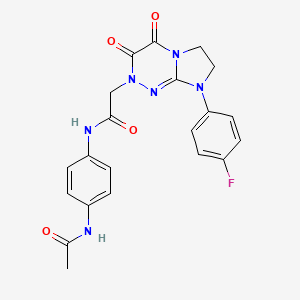 molecular formula C21H19FN6O4 B2949111 N-(4-acetamidophenyl)-2-(8-(4-fluorophenyl)-3,4-dioxo-3,4,7,8-tetrahydroimidazo[2,1-c][1,2,4]triazin-2(6H)-yl)acetamide CAS No. 941917-61-9