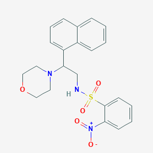 molecular formula C22H23N3O5S B2949112 N-(2-morpholino-2-(naphthalen-1-yl)ethyl)-2-nitrobenzenesulfonamide CAS No. 941960-42-5