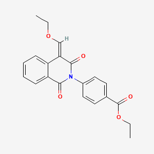 molecular formula C21H19NO5 B2949121 Ethyl 4-[4-(ethoxymethylidene)-1,3-dioxo-1,2,3,4-tetrahydroisoquinolin-2-yl]benzoate CAS No. 750607-46-6