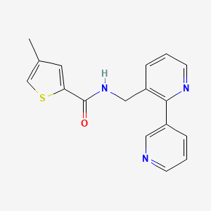 molecular formula C17H15N3OS B2949122 N-([2,3'-bipyridin]-3-ylmethyl)-4-methylthiophene-2-carboxamide CAS No. 2034562-74-6