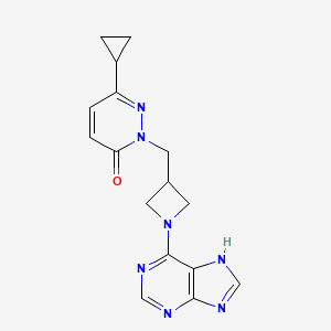 molecular formula C16H17N7O B2949134 6-cyclopropyl-2-{[1-(9H-purin-6-yl)azetidin-3-yl]methyl}-2,3-dihydropyridazin-3-one CAS No. 2176069-78-4