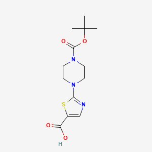 molecular formula C13H19N3O4S B2949159 Tert-butyl 4-(5-carboxythiazol-2-yl)piperazine-1-carboxylate CAS No. 873075-58-2
