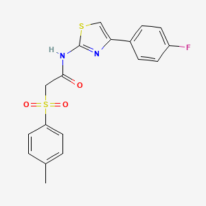 N-[4-(4-fluorophenyl)-1,3-thiazol-2-yl]-2-(4-methylphenyl)sulfonylacetamide