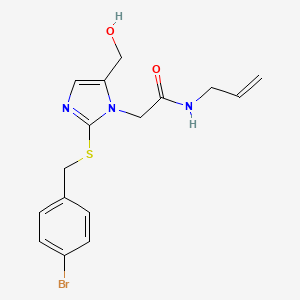 N-allyl-2-(2-((4-bromobenzyl)thio)-5-(hydroxymethyl)-1H-imidazol-1-yl)acetamide