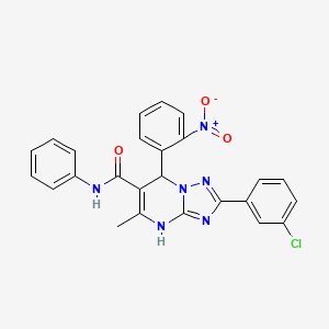 2-(3-chlorophenyl)-5-methyl-7-(2-nitrophenyl)-N-phenyl-4,7-dihydro-[1,2,4]triazolo[1,5-a]pyrimidine-6-carboxamide