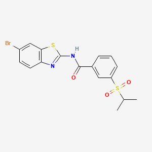 molecular formula C17H15BrN2O3S2 B2949213 N-(6-bromobenzo[d]thiazol-2-yl)-3-(isopropylsulfonyl)benzamide CAS No. 899967-85-2