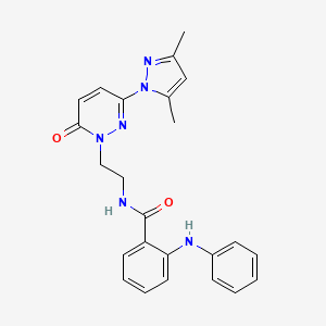 molecular formula C24H24N6O2 B2949224 N-(2-(3-(3,5-dimethyl-1H-pyrazol-1-yl)-6-oxopyridazin-1(6H)-yl)ethyl)-2-(phenylamino)benzamide CAS No. 1351601-43-8