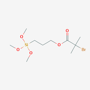 molecular formula C10H20BrO5Si- B2949228 2-Bromo-2-methyl-6-(trimethoxysilyl)hexanoate CAS No. 314021-97-1