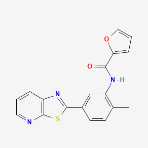 molecular formula C18H13N3O2S B2949238 N-(2-methyl-5-{[1,3]thiazolo[5,4-b]pyridin-2-yl}phenyl)furan-2-carboxamide CAS No. 863594-15-4