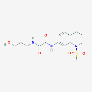 molecular formula C15H21N3O5S B2949271 N-(3-hydroxypropyl)-N'-(1-methanesulfonyl-1,2,3,4-tetrahydroquinolin-7-yl)ethanediamide CAS No. 941940-25-6