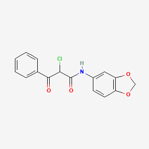 molecular formula C16H12ClNO4 B2949335 N-(2H-1,3-benzodioxol-5-yl)-2-chloro-3-oxo-3-phenylpropanamide CAS No. 848316-27-8