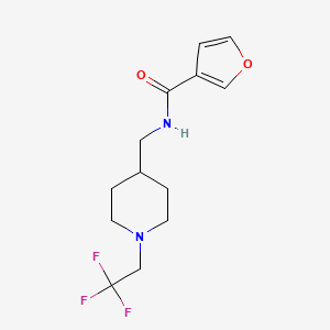 molecular formula C13H17F3N2O2 B2949358 N-{[1-(2,2,2-Trifluoroethyl)piperidin-4-YL]methyl}furan-3-carboxamide CAS No. 1825598-10-4