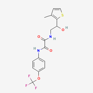 molecular formula C16H15F3N2O4S B2949362 N-[2-hydroxy-2-(3-methylthiophen-2-yl)ethyl]-N'-[4-(trifluoromethoxy)phenyl]ethanediamide CAS No. 1351645-47-0