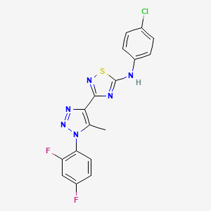 molecular formula C17H11ClF2N6S B2949379 N-(4-chlorophenyl)-3-[1-(2,4-difluorophenyl)-5-methyl-1H-1,2,3-triazol-4-yl]-1,2,4-thiadiazol-5-amine CAS No. 1189660-09-0