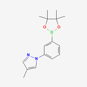 molecular formula C16H21BN2O2 B2949396 4-methyl-1-[3-(tetramethyl-1,3,2-dioxaborolan-2-yl)phenyl]-1h-pyrazole CAS No. 2223031-47-6
