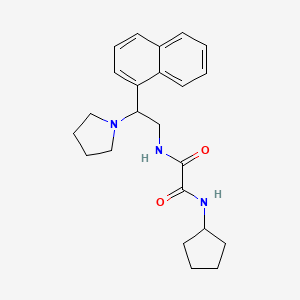 molecular formula C23H29N3O2 B2949412 N-cyclopentyl-N'-[2-(naphthalen-1-yl)-2-(pyrrolidin-1-yl)ethyl]ethanediamide CAS No. 941871-96-1