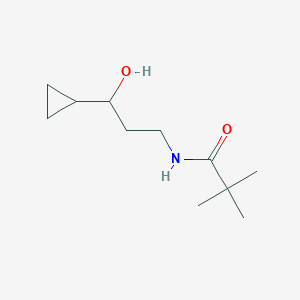 molecular formula C11H21NO2 B2949448 N-(3-cyclopropyl-3-hydroxypropyl)-2,2-dimethylpropanamide CAS No. 1396853-56-7