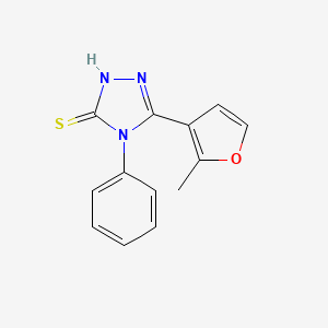 molecular formula C13H11N3OS B2949449 5-(2-methyl-3-furyl)-4-phenyl-4H-1,2,4-triazole-3-thiol 
