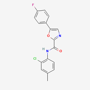 molecular formula C17H12ClFN2O2 B2949489 N-(2-chloro-4-methylphenyl)-5-(4-fluorophenyl)-1,3-oxazole-2-carboxamide CAS No. 1798662-12-0