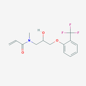 molecular formula C14H16F3NO3 B2949560 N-{2-hydroxy-3-[2-(trifluoromethyl)phenoxy]propyl}-N-methylprop-2-enamide CAS No. 2094684-86-1