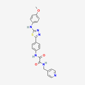 molecular formula C23H20N6O3S B2949571 N-(4-{5-[(4-methoxyphenyl)amino]-1,3,4-thiadiazol-2-yl}phenyl)-N'-[(pyridin-4-yl)methyl]ethanediamide CAS No. 1021134-32-6