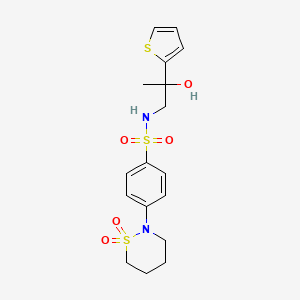 molecular formula C17H22N2O5S3 B2949578 4-(1,1-dioxido-1,2-thiazinan-2-yl)-N-(2-hydroxy-2-(thiophen-2-yl)propyl)benzenesulfonamide CAS No. 1421532-84-4