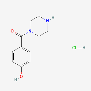 molecular formula C11H15ClN2O2 B2949594 4-(Piperazin-1-ylcarbonyl)phenol hydrochloride CAS No. 1170576-51-8