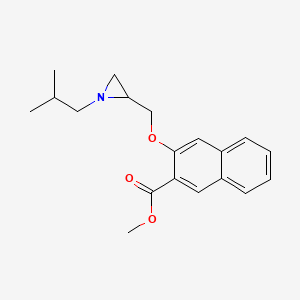 molecular formula C19H23NO3 B2949622 Methyl 3-[[1-(2-methylpropyl)aziridin-2-yl]methoxy]naphthalene-2-carboxylate CAS No. 2418733-60-3
