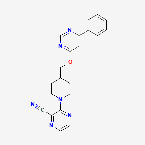 3-[4-[(6-Phenylpyrimidin-4-yl)oxymethyl]piperidin-1-yl]pyrazine-2-carbonitrile