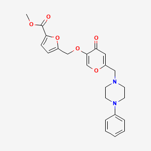 methyl 5-(((4-oxo-6-((4-phenylpiperazin-1-yl)methyl)-4H-pyran-3-yl)oxy)methyl)furan-2-carboxylate
