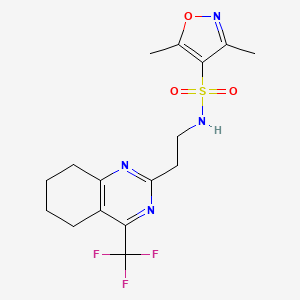 molecular formula C16H19F3N4O3S B2949635 3,5-dimethyl-N-(2-(4-(trifluoromethyl)-5,6,7,8-tetrahydroquinazolin-2-yl)ethyl)isoxazole-4-sulfonamide CAS No. 1396871-52-5