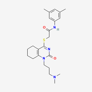 B2949660 2-((1-(3-(dimethylamino)propyl)-2-oxo-1,2,5,6,7,8-hexahydroquinazolin-4-yl)thio)-N-(3,5-dimethylphenyl)acetamide CAS No. 941920-90-7