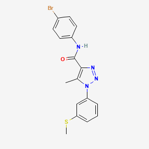 molecular formula C17H15BrN4OS B2949686 N-(4-bromophenyl)-5-methyl-1-[3-(methylsulfanyl)phenyl]-1H-1,2,3-triazole-4-carboxamide CAS No. 895651-66-8