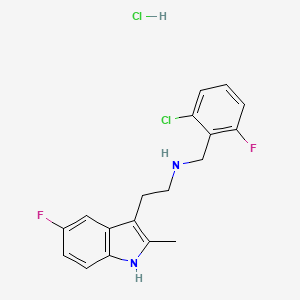 molecular formula C18H18Cl2F2N2 B2949688 N-(2-chloro-6-fluorobenzyl)-2-(5-fluoro-2-methyl-1H-indol-3-yl)ethanamine hydrochloride CAS No. 1351631-68-9