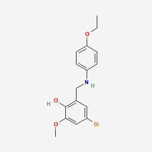 molecular formula C16H18BrNO3 B2949702 4-Bromo-2-{[(4-ethoxyphenyl)amino]methyl}-6-methoxyphenol CAS No. 329779-02-4