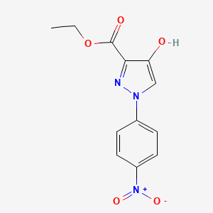 molecular formula C12H11N3O5 B2949704 ethyl 4-hydroxy-1-(4-nitrophenyl)-1H-pyrazole-3-carboxylate CAS No. 26502-55-6