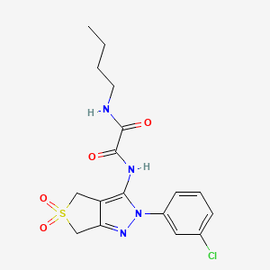 molecular formula C17H19ClN4O4S B2949710 N-butyl-N'-[2-(3-chlorophenyl)-5,5-dioxo-2H,4H,6H-5lambda6-thieno[3,4-c]pyrazol-3-yl]ethanediamide CAS No. 899962-23-3