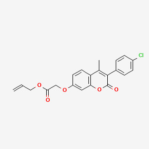 molecular formula C21H17ClO5 B2949724 prop-2-en-1-yl 2-{[3-(4-chlorophenyl)-4-methyl-2-oxo-2H-chromen-7-yl]oxy}acetate CAS No. 869079-99-2