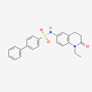 molecular formula C23H22N2O3S B2949746 N-(1-ethyl-2-oxo-1,2,3,4-tetrahydroquinolin-6-yl)-[1,1'-biphenyl]-4-sulfonamide CAS No. 922105-54-2