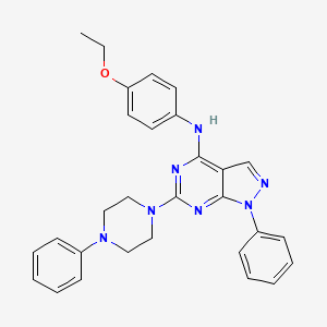 molecular formula C29H29N7O B2949764 N-(4-ethoxyphenyl)-1-phenyl-6-(4-phenylpiperazin-1-yl)-1H-pyrazolo[3,4-d]pyrimidin-4-amine CAS No. 946349-24-2