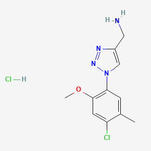 molecular formula C11H14Cl2N4O B2949787 [1-(4-chloro-2-methoxy-5-methylphenyl)-1H-1,2,3-triazol-4-yl]methanamine hydrochloride CAS No. 2380171-52-6