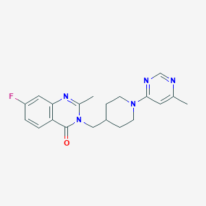 molecular formula C20H22FN5O B2949799 7-Fluoro-2-methyl-3-{[1-(6-methylpyrimidin-4-yl)piperidin-4-yl]methyl}-3,4-dihydroquinazolin-4-one CAS No. 2415453-24-4