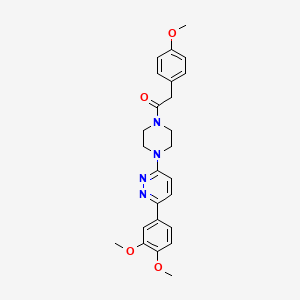 molecular formula C25H28N4O4 B2949815 1-(4-(6-(3,4-Dimethoxyphenyl)pyridazin-3-yl)piperazin-1-yl)-2-(4-methoxyphenyl)ethanone CAS No. 1021131-03-2