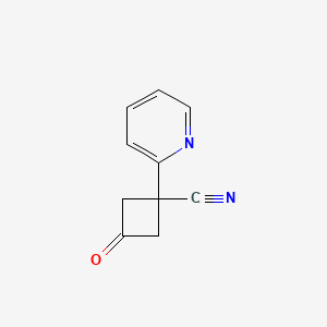 molecular formula C10H8N2O B2949825 3-Oxo-1-(pyridin-2-yl)cyclobutane-1-carbonitrile CAS No. 1522153-71-4