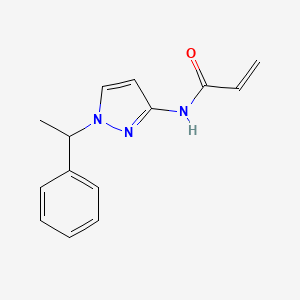 molecular formula C14H15N3O B2949826 N-[1-(1-Phenylethyl)pyrazol-3-yl]prop-2-enamide CAS No. 2305475-17-4
