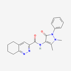 molecular formula C20H21N5O2 B2949847 N-(1,5-dimethyl-3-oxo-2-phenyl-2,3-dihydro-1H-pyrazol-4-yl)-5,6,7,8-tetrahydrocinnoline-3-carboxamide CAS No. 2415620-58-3