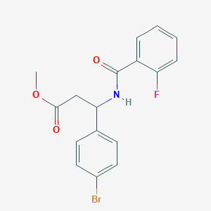 molecular formula C17H15BrFNO3 B2949865 Methyl 3-(4-bromophenyl)-3-[(2-fluorobenzoyl)amino]propanoate CAS No. 383148-21-8